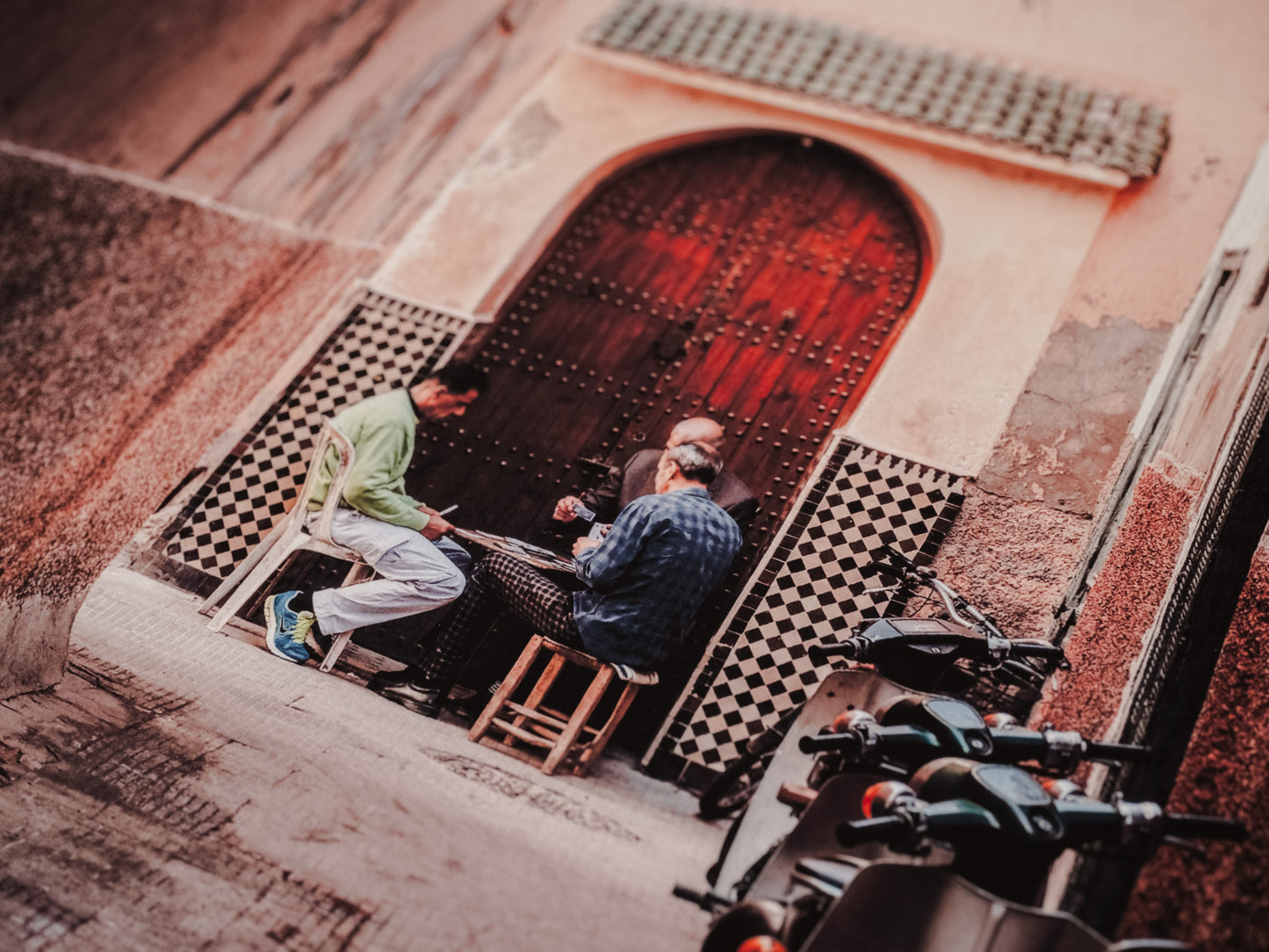 Playing Cards in Marrakech, Morocco